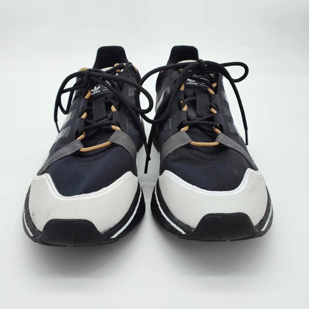 Adidas ZX 2K Boost Pure Black White Beige UK Size 10.5 Running Gym Trainers - Picture 5 of 10
